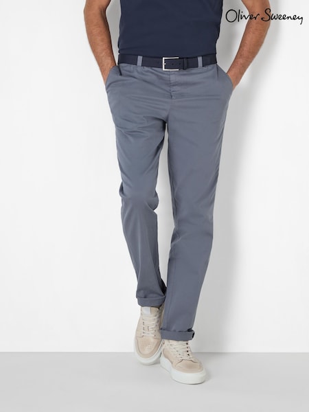 Oliver Sweeney Grey Italian Cotton Chinos Trousers (F71867) | £149