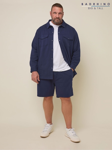 BadRhino Big & Tall Blue Textured Jersey Jogger Shorts (F71876) | £30