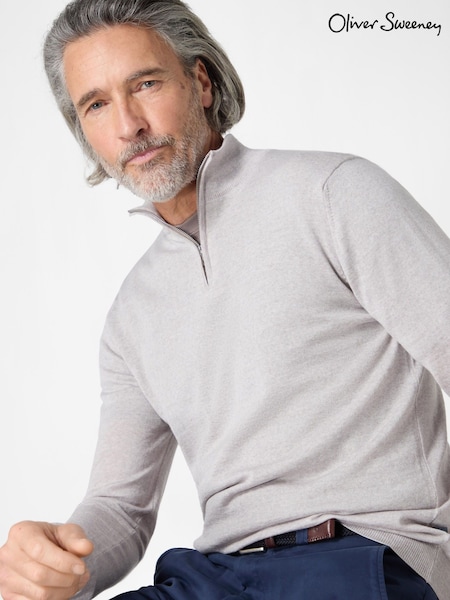 Oliver Sweeney Merino Wool Quarter Zip Jumper (F71906) | £129
