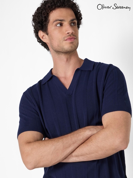 Oliver Sweeney 100% Cotton Knitted Buttonless Polo Shirt (F71909) | £129