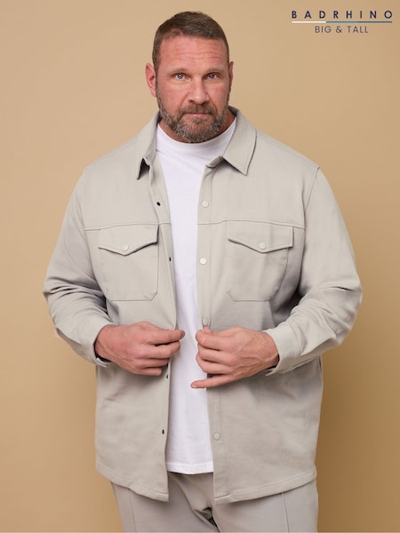 BadRhino Big & Tall Natural Textured Jersey Shacket (F71913) | £45