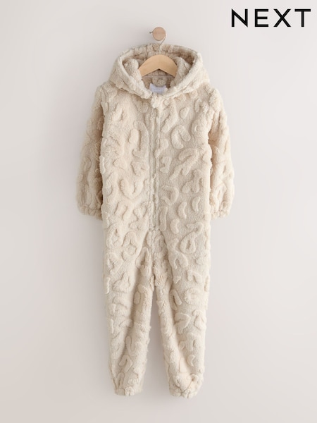 Ecru White Animal Jacquard Fleece All-In-One (1.5-16yrs) (F71961) | £21 - £33