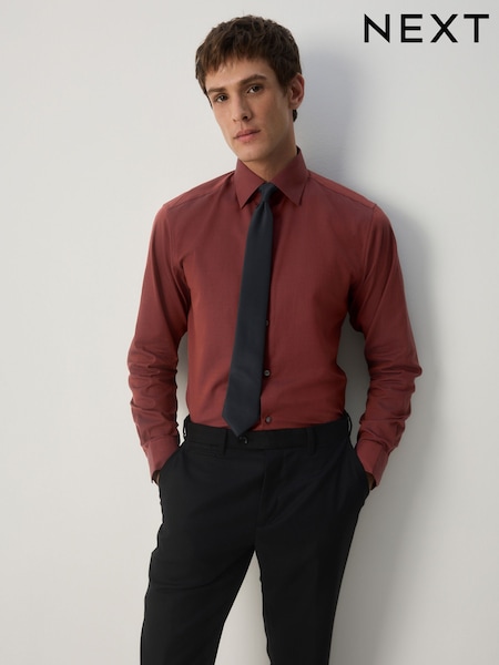 Rust Brown/Floral Slim Fit Shirt And Tie Party Pack (F71982) | £36
