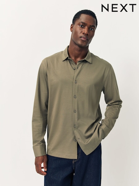 Brown Supima Long Sleeve Jersey Shirt (F71993) | £39