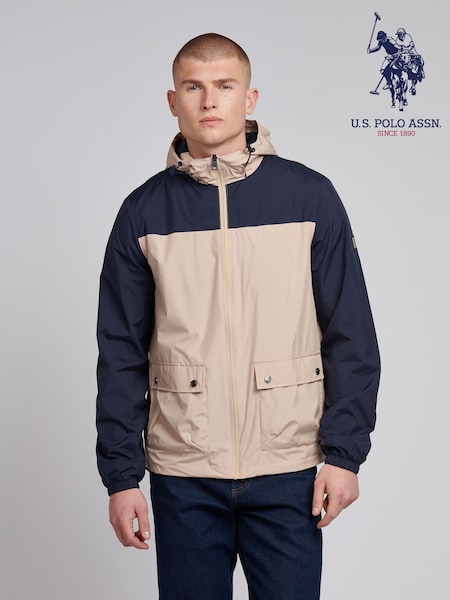 U.S. Polo Assn. Natural Mens Panelled Windbreaker Jacket (F72056) | £100