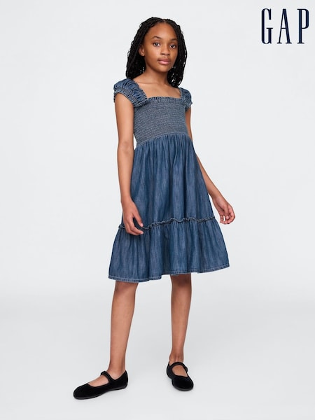 Gap Blue Denim Puff-Sleeve Dress (4-13yrs) (F72086) | £35