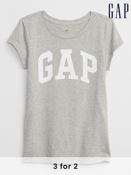 Gap Grey Logo Graphic Short Sleeve Crew Neck T-Shirt (4-13yrs) (F72100) | £10