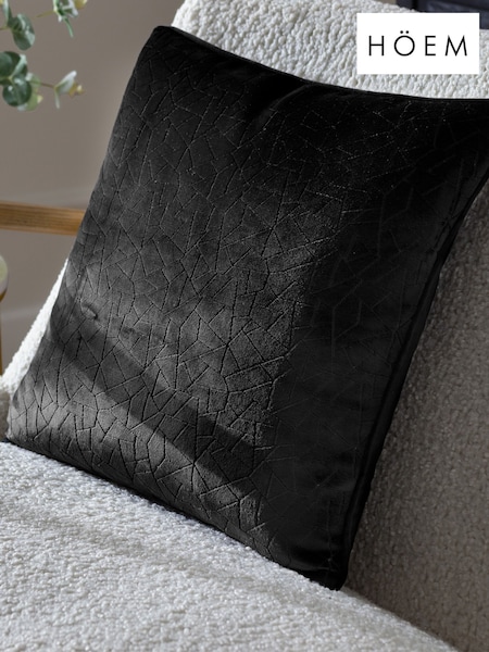 HÖEM Black Malans Piped Velvet Cushion (F72228) | £15
