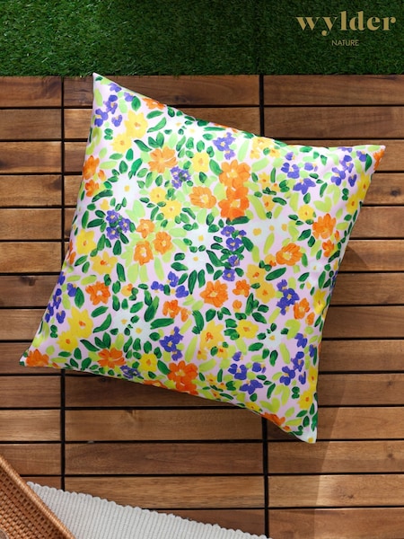 Wylder Multicolour Confetti Floral Printed Outdoor Cushion (F72233) | £15
