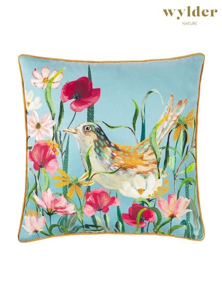Wylder Nature Multicolour Marais Cosmos Printed Chenille Cushion (F72259) | £15