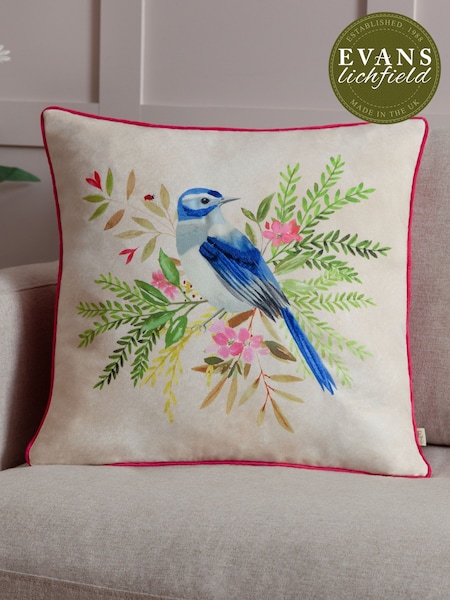 Evans Lichfield Multicolour Daisy Hill Bluebird Printed Cushion (F72260) | £16