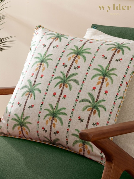 Wylder Tropics Multicolour Okara Leopards Printed Ruffle Cushion (F72266) | £15