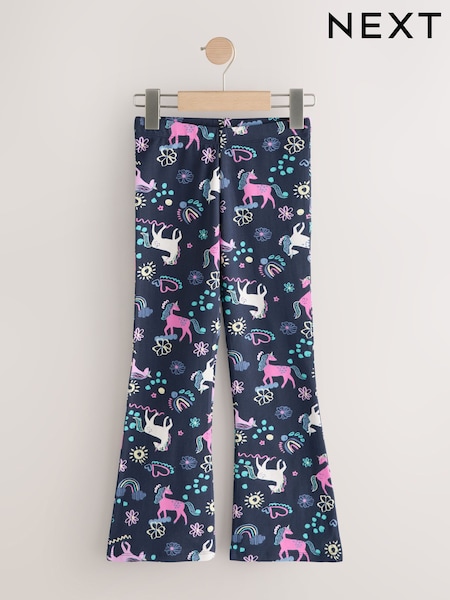 Navy Unicorn Flare Leggings (3-16yrs) (F72286) | £5 - £10