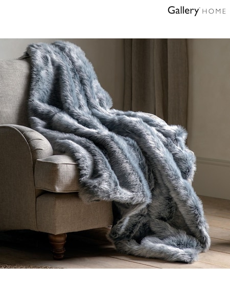Gallery Home Grey Premium Alaskan Fur Throw (F72337) | £52