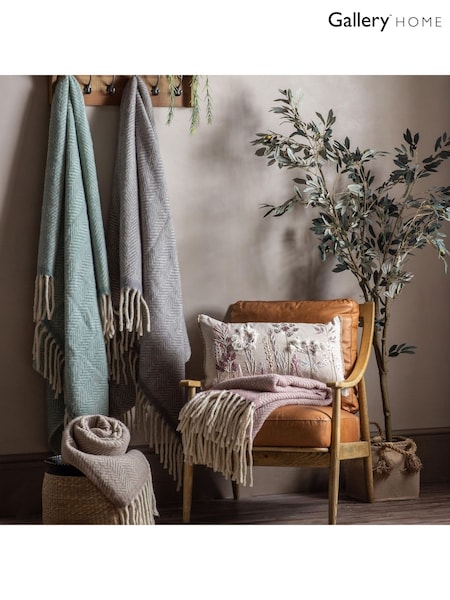 Gallery Home Neutral Wool Throw (F72339) | £36