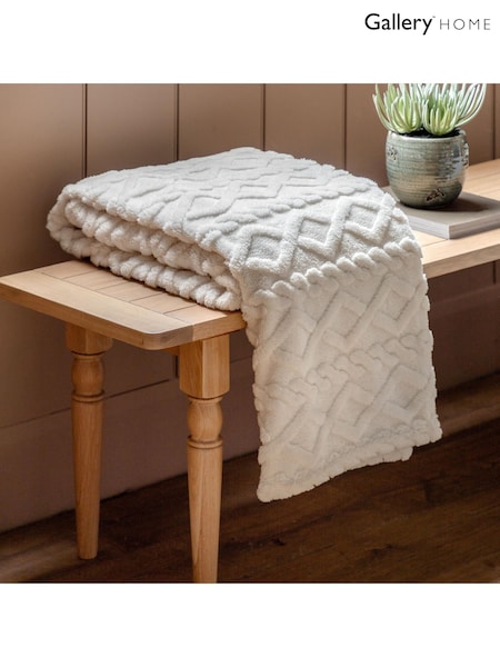Gallery Home Cream Textures Cable Knit Throw (F72352) | £22