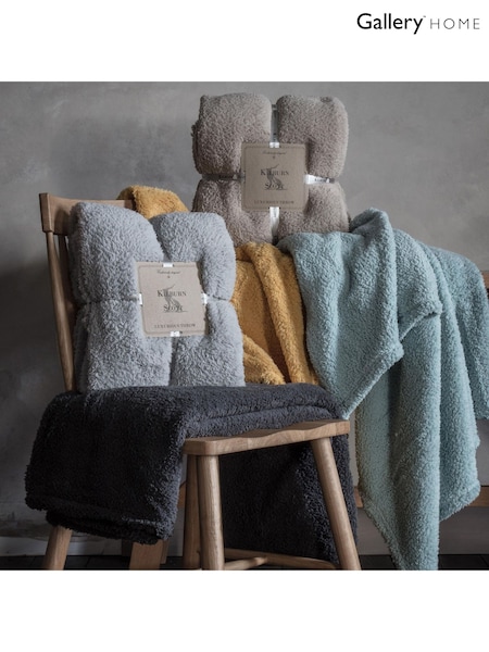 Gallery Home Grey Teddy Fleece Throw (F72374) | £20