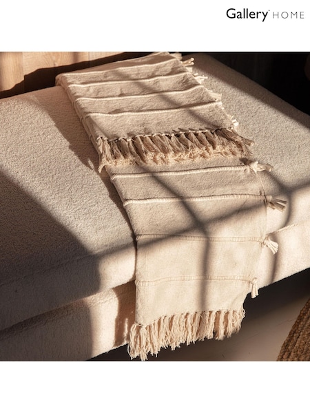 Gallery Home Natural Sattal Throw (F72375) | £22