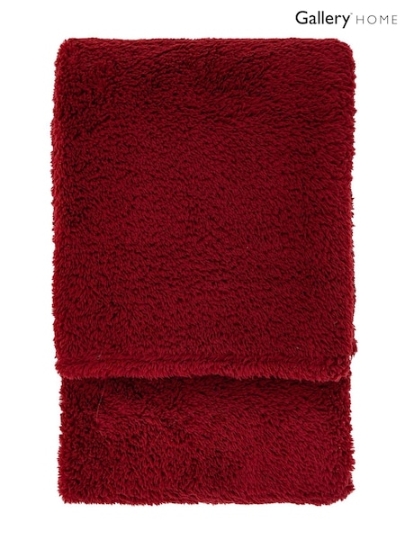 Gallery Home Red Teddy Fleece Throw (F72401) | £20