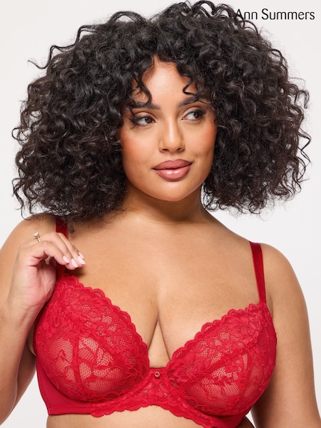 Ann Summers Red DD+ Non Pad Plunge Sexy Lace Underwired Bra (F72413) | £16