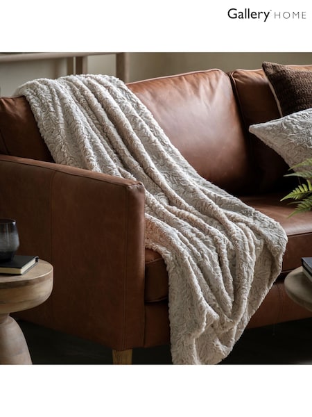 Gallery Home Natural Hampshire Faux Fur Throw (F72435) | £26