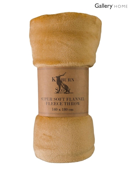 Gallery Home Brown Rolled Flannel Fleece Throw (F72457) | £15