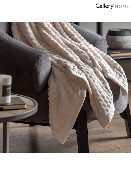 Gallery Home Grey Jacquard Velvet Knitted Throw (F72472) | £28