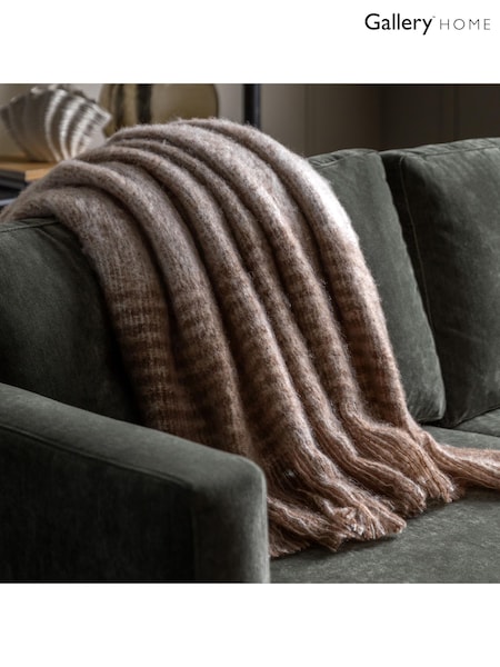 Gallery Home Brown Mohair Fringe Throw (F72475) | £32