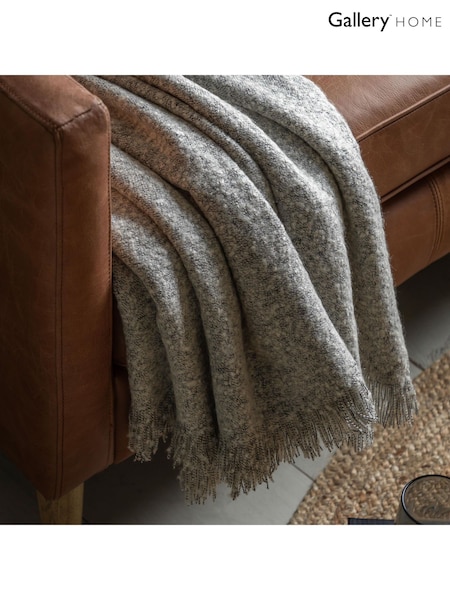 Gallery Home Grey Melange Acrylic Throw (F72476) | £28