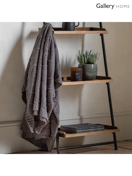 Gallery Home Grey Chenille Cable Throw (F72478) | £32