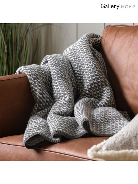 Gallery Home Grey Cross Knit Throw (F72480) | £36