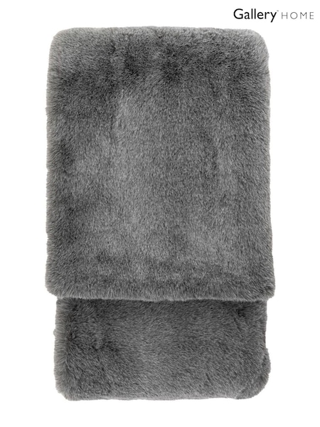 Gallery Home Grey Roscose Faux Fur Throw (F72483) | £84