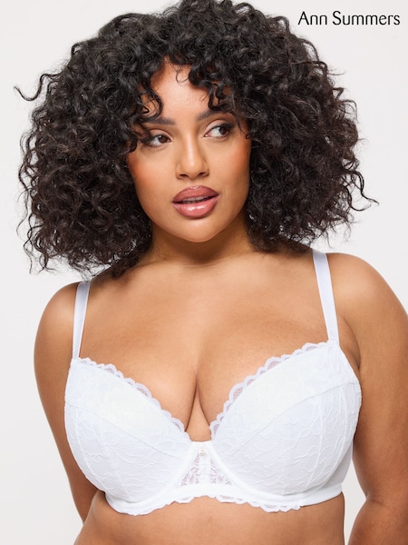 Ann Summers White Pad Plunge Sexy Lace Underwired Bra (F72511) | £16