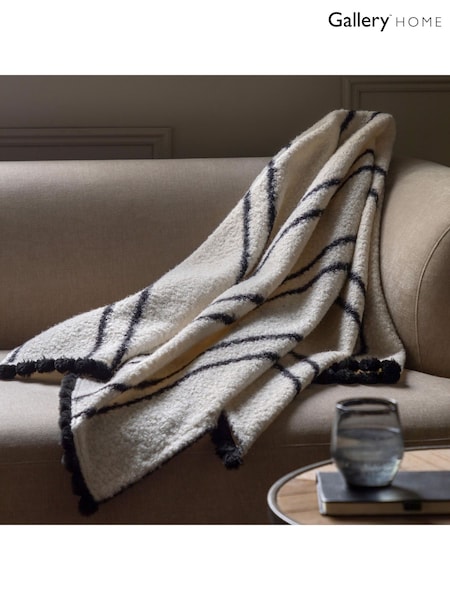 Gallery Home Cream Ophelia Scalloped Throw (F72515) | £30
