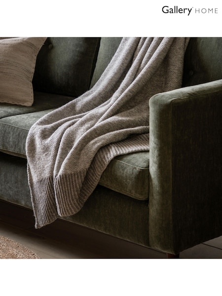 Gallery Home Grey Knitted Parting Throw (F72517) | £38