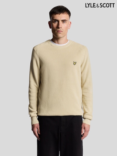 Lyle & Scott Grey Engineered Rib Crew Neck Jumper (F72582) | £80