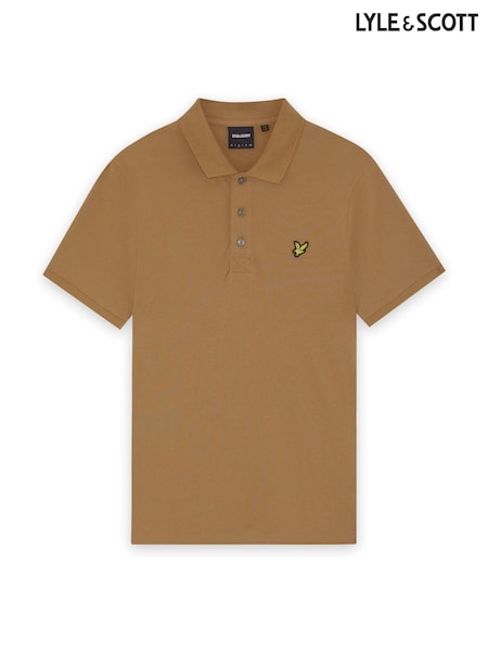 Lyle & Scott Caramel Brown Classic Polo Shirt (F72583) | £55