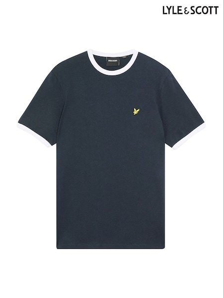 Lyle & Scott Blue Ringer T-Shirt (F72598) | £35