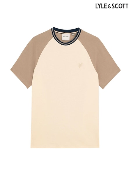 Lyle & Scott Brown Interlock Contrast Raglan T-Shirt (F72602) | £45