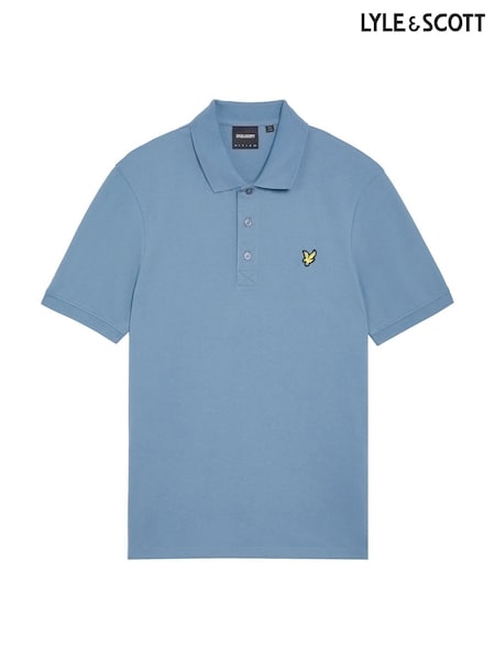 Lyle & Scott Blue White Classic Polo Shirt (F72612) | £55