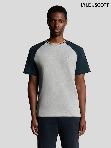 Lyle & Scott Grey Interlock Contrast Raglan T-Shirt (F72616) | £45