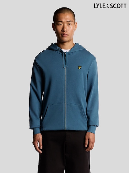 Lyle & Scott Blue Zip Through Hoodie (F72663) | £75