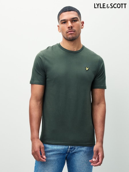 Lyle & Scott Khaki Crew Neck Cotton T-Shirt (F72674) | £30