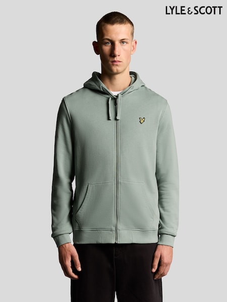 Lyle & Scott Green Zip Through Hoodie (F72715) | £75