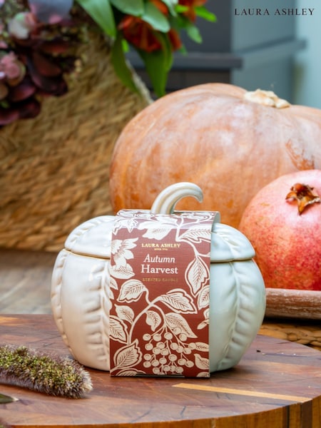 Laura Ashley Autumn Harvest Scented Pumkin Shaped Candles (F72728) | £20