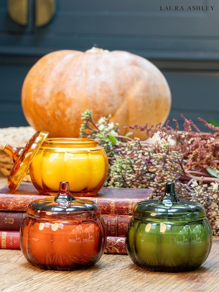 Autumn Harvest Scented Pumkin Set of 3 Candles (F72729) | £20