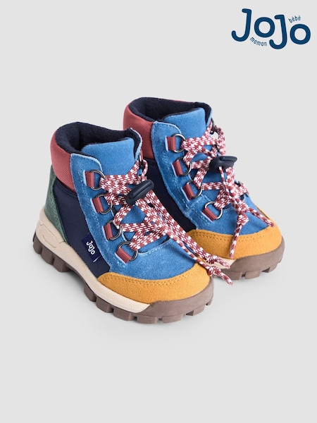 JoJo Maman Bébé Blue Colourblock Hiking Boot (F72861) | £37.50 - £41.50