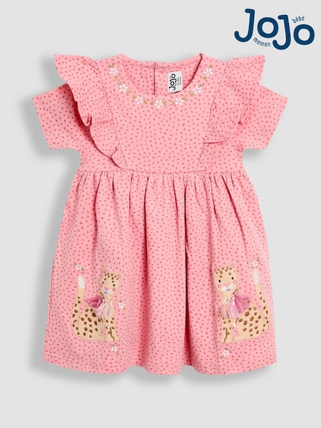 Jojo Maman Bébé Pink Leopard Dress (F72863) | £23 - £26
