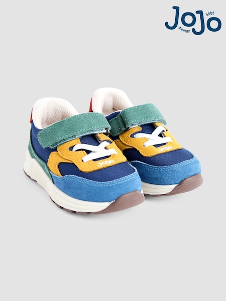 JoJo Maman Bébé Blue Riptape Lace Up Trainer (F72867) | £28.50 - £30.50