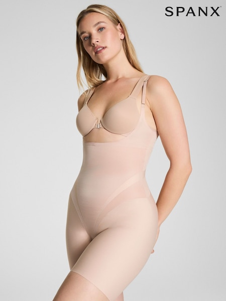 SPANX Cream Open-Bust Midthigh Bodysuit (F72889) | £78